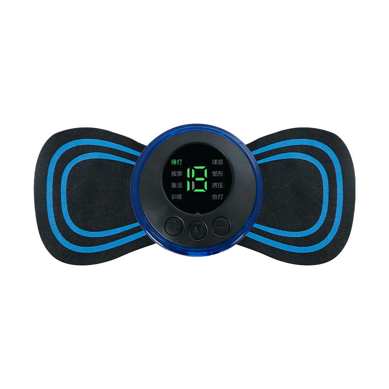 Mini Coussinets de Massage EMS – 19 Intensités, 8 Modes Relaxants