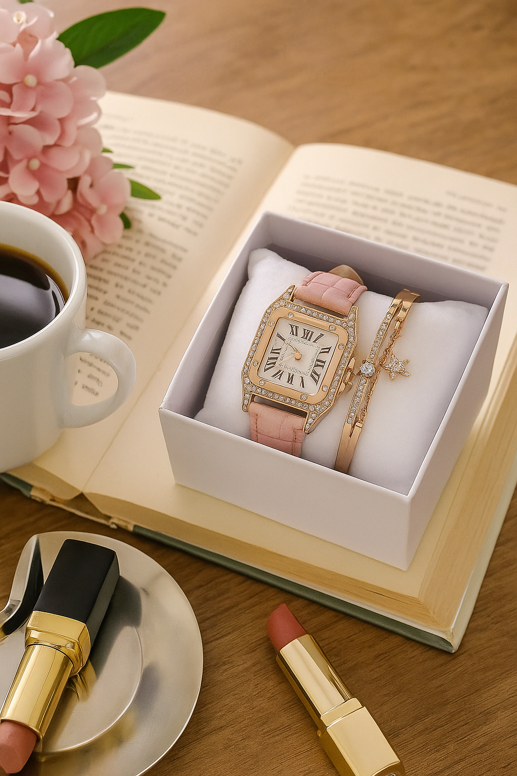 Ensemble Montre-Bracelet Femme Élégance Cuir – Mode & Résistance