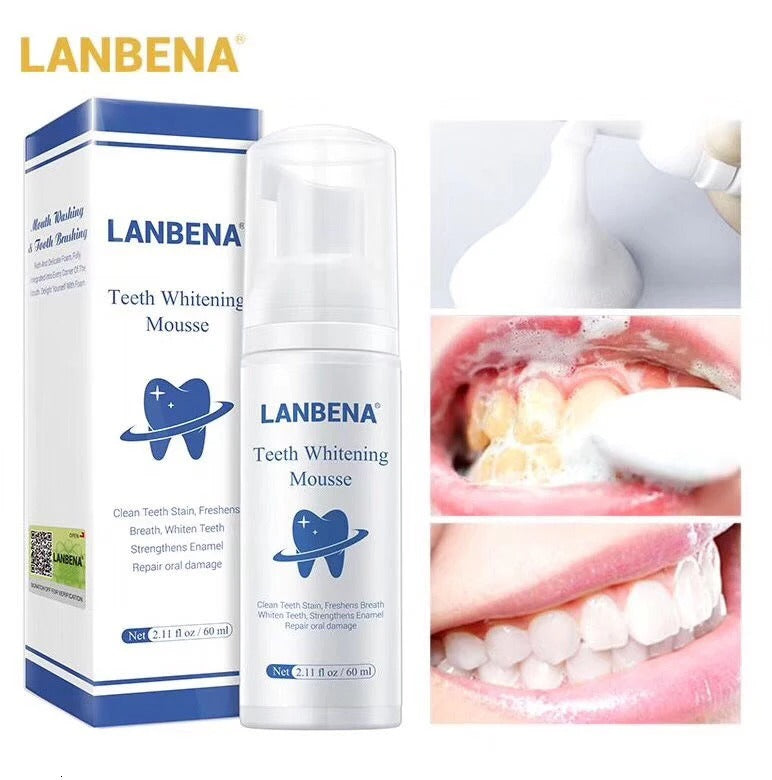 ✨ Mousse de Blanchiment des Dents LANBENA – Sourire Éclatant &amp; Haleine Fraîche