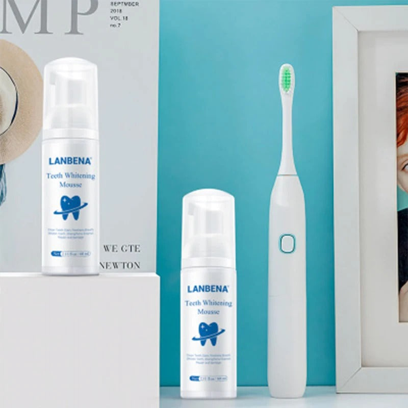 ✨ Mousse de Blanchiment des Dents LANBENA – Sourire Éclatant &amp; Haleine Fraîche